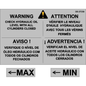 Decal Tank Hyd Oil Level DW